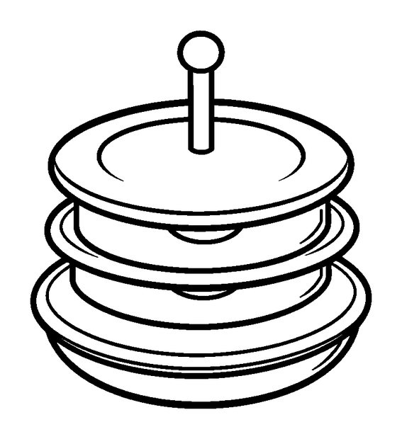 Spinning Plate Stack colouring page — free printable for kids