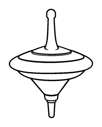 Spinning Top Colouring Page (Kids, Bold & Easy)