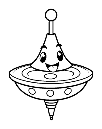 Spinning Top Colouring Page (Kids, Standard)