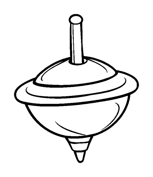 Spinning Top colouring page — free printable for kids
