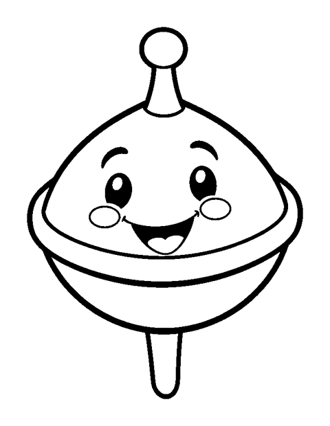Spinning Top colouring page — free printable for toddlers