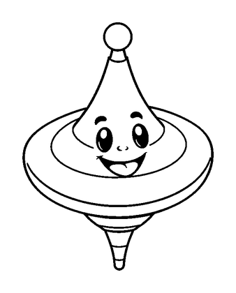 Spinning Top Colouring Page (Toddler, Bold & Easy)