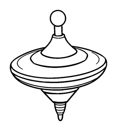 Spinning Top Colouring Page (Toddler, Bold & Easy)