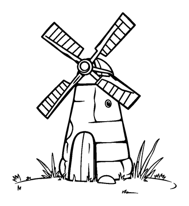 Spinning Windmill Colouring Page (Kids, Standard)