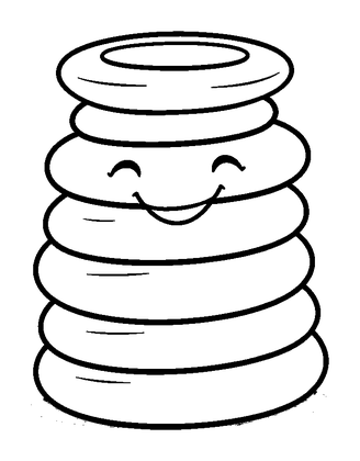 Stacking Rings Colouring Page (Toddler, Bold & Easy)