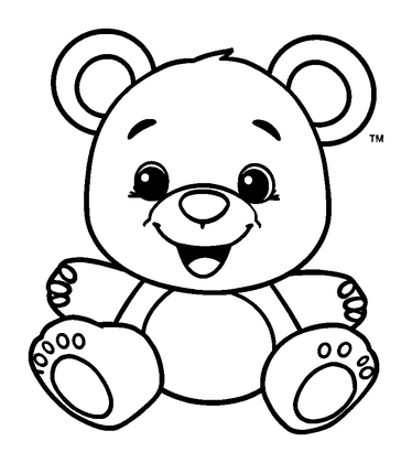 Teddy Bear Colouring Page (Kids, Bold & Easy)
