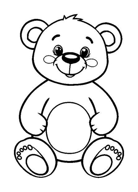 Teddy Bear colouring page — free printable for kids