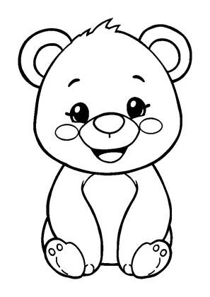 Teddy Bear Colouring Page (Kids, Standard)