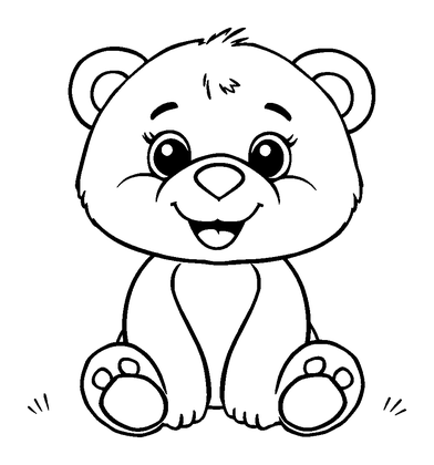 Teddy Bear Colouring Page (Kids, Standard)