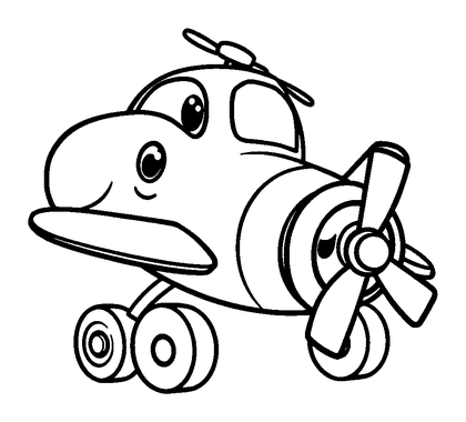 Toy Aeroplane Colouring Page (Kids, Bold & Easy)