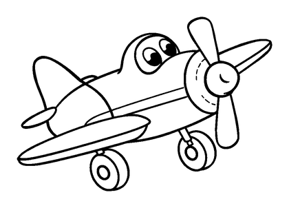 Toy Aeroplane Colouring Page (Kids, Standard)