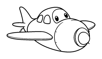 Toy Aeroplane Colouring Page (Toddler, Bold & Easy)