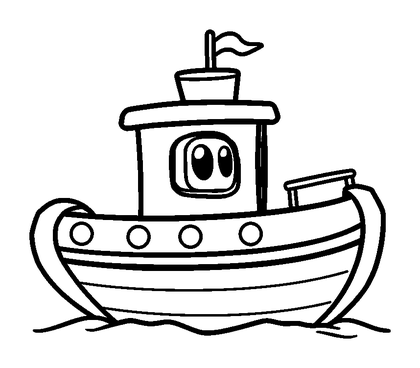 Toy Boat Colouring Page (Kids, Bold & Easy)