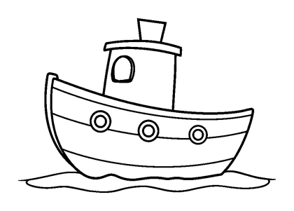 Toy Boat Colouring Page (Kids, Bold & Easy)