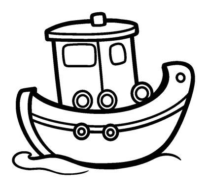 Toy Boat Colouring Page (Toddler, Bold & Easy)