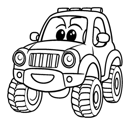 Toy Car Colouring Page (Kids, Bold & Easy)