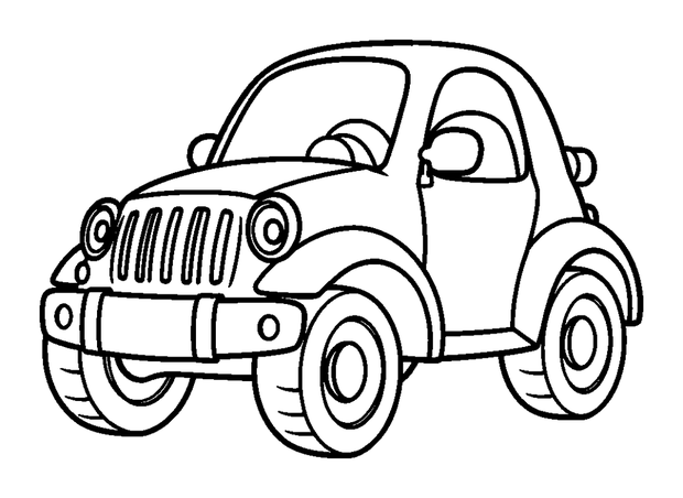 Toy Car colouring page — free printable for kids