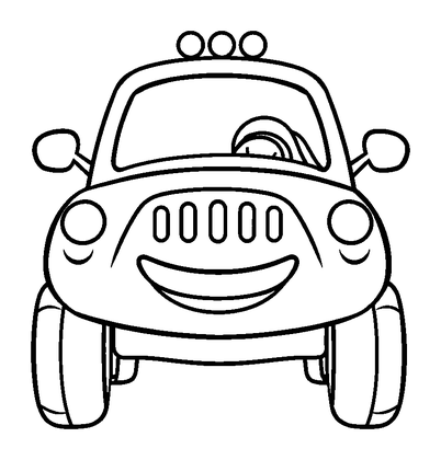 Toy Car Colouring Page (Toddler, Bold & Easy)