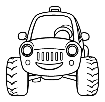 Toy Car Colouring Page (Toddler, Bold & Easy)