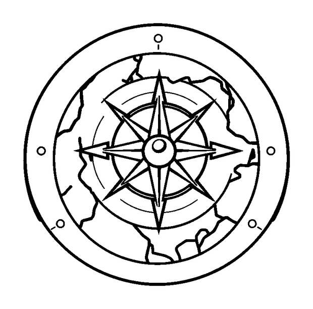 Toy Compass Map colouring page — free printable for kids