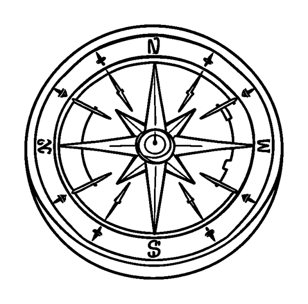 Toy Compass Map colouring page — free printable for kids