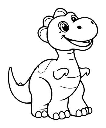 Toy Dinosaur Colouring Page (Toddler, Bold & Easy)