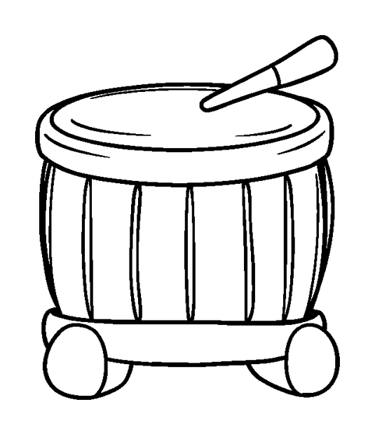 Toy Drum colouring page — free printable for kids