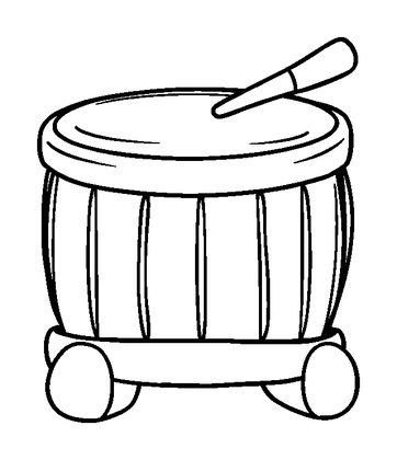 Toy Drum Colouring Page (Kids, Bold & Easy)