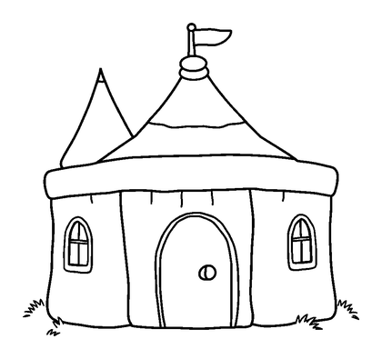 Toy Fort Colouring Page (Toddler, Bold & Easy)