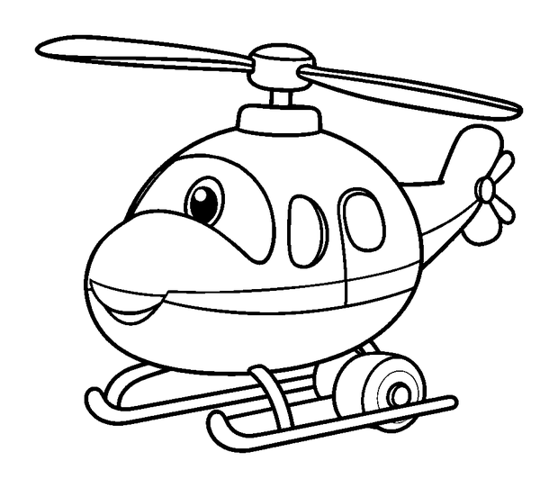 Toy Helicopter colouring page — free printable for kids