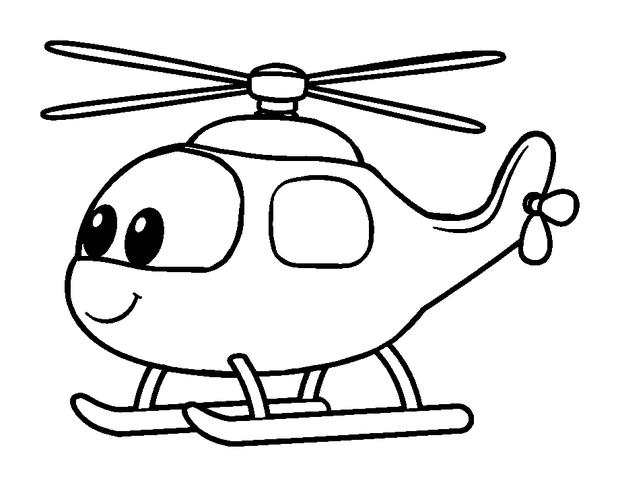 Toy Helicopter colouring page — free printable for kids