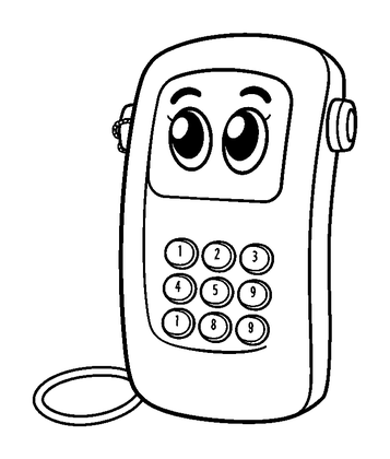 Toy Phone Colouring Page (Kids, Standard)
