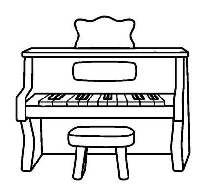 Toy Piano Colouring Page (Kids, Bold & Easy)