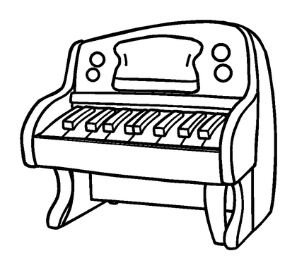 Toy Piano Colouring Page (Kids, Standard)