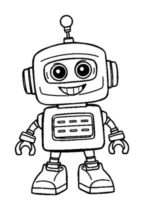 Toy Robot Colouring Page (Kids, Standard)