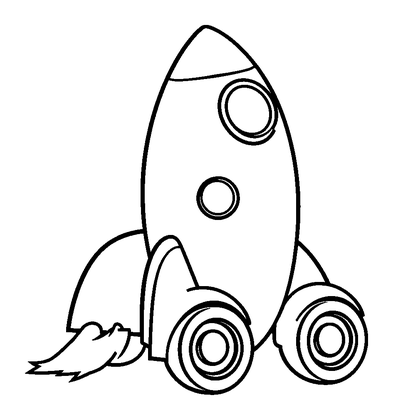 Toy Rocket Colouring Page (Kids, Bold & Easy)