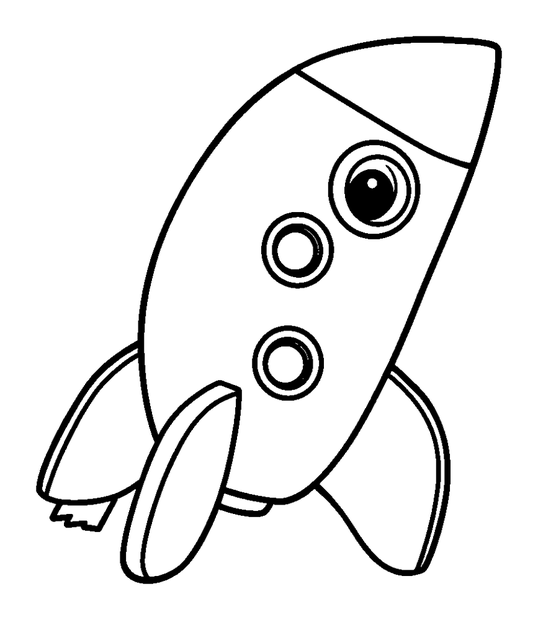 Toy Rocket colouring page — free printable for kids