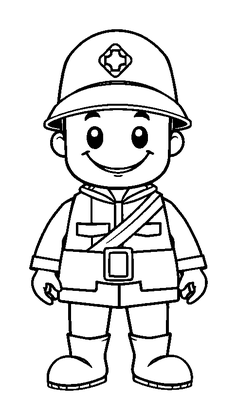 Toy Soldier Colouring Page (Kids, Bold & Easy)