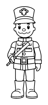 Toy Soldier Colouring Page (Kids, Bold & Easy)