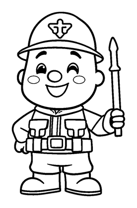 Toy Soldier Colouring Page (Toddler, Bold & Easy)