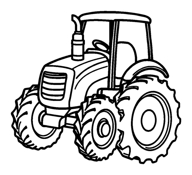 Toy Tractor colouring page — free printable for kids