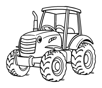 Toy Tractor Colouring Page (Kids, Standard)