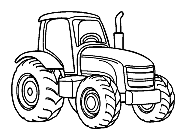 Toy Tractor colouring page — free printable for kids