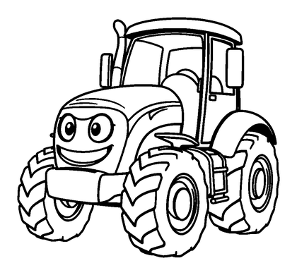 Toy Tractor Colouring Page (Toddler, Bold & Easy)