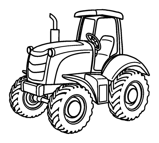 Toy Tractor colouring page — free printable for toddlers