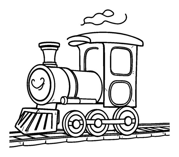 Toy Train colouring page — free printable for kids