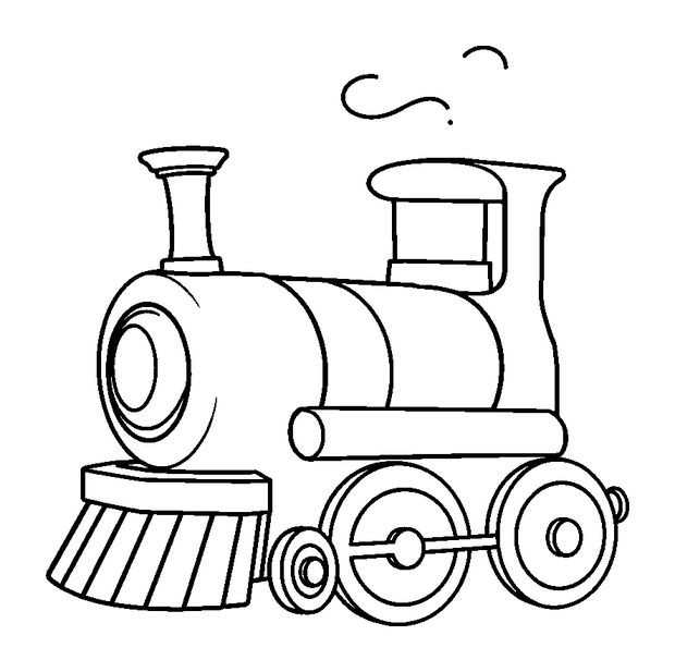 Toy Train colouring page — free printable for toddlers