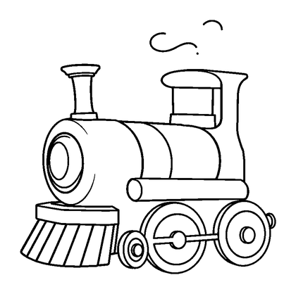 Toy Train Colouring Page (Toddler, Bold & Easy)