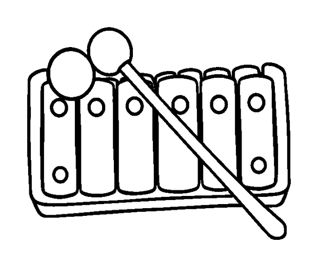 Toy Xylophone Mallets colouring page — free printable for kids