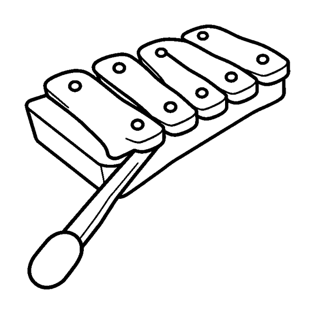 Toy Xylophone Mallets colouring page — free printable for toddlers